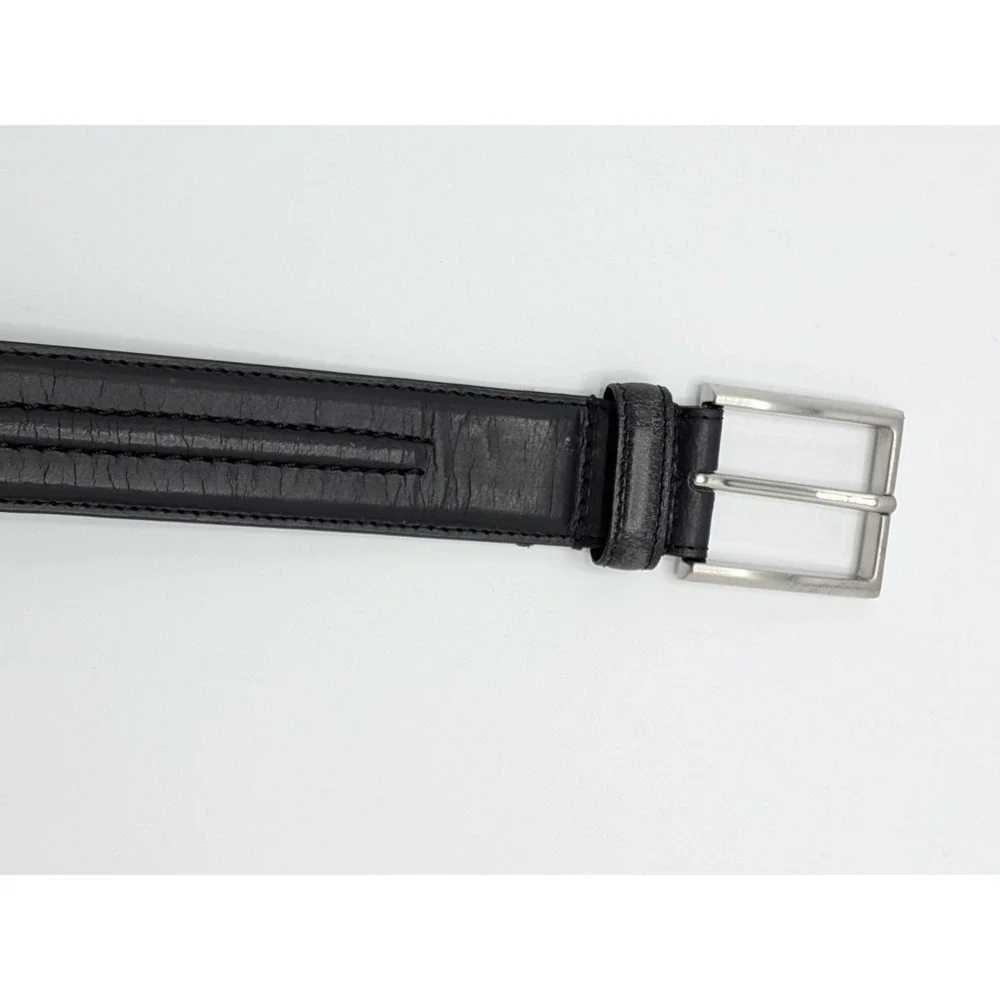 Florsheim Leather Belt Black Size 32 Men's Dress Belt Silver Buckle‎